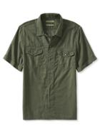 Banana Republic Mens Heritage Short Sleeve Green Shirt Size L Tall - Green