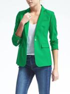 Banana Republic Womens Lightweight Wool One Button Blazer - Grass Green