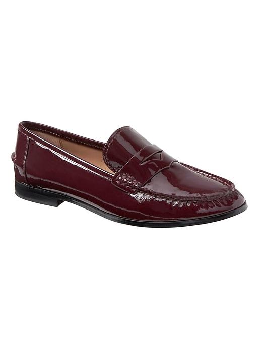 Banana Republic Womens Demi Penny Loafer Bordeaux  &  Burgundy Size 10 1/2