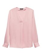 Banana Republic Womens Petite Drapey V-neck Top Wispy Pink Size Xs