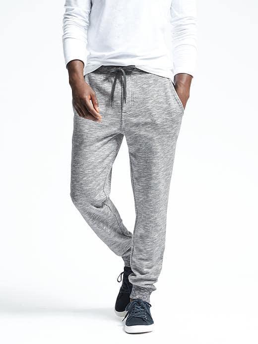 Banana Republic Mens French Terry Sweatpant - Navy