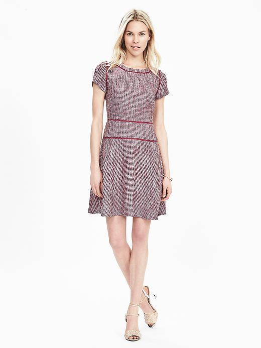 Banana Republic Womens Tweed Fit And Flare Dress Size 0 - Dusty Pink