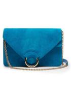 Banana Republic Blue Italian Suede Accordion Bag Size One Size - Laser Blue