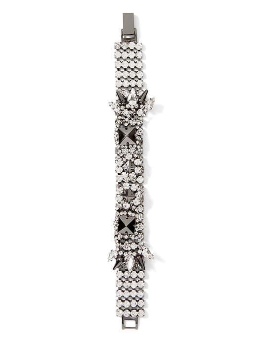 Banana Republic Crystal Pyramid Line Bracelet - Hematite