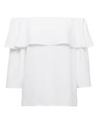 Banana Republic Womens Flounced Off-the-shoulder Top White Size S