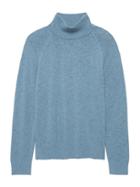 Banana Republic Mens Textured Cotton Turtleneck Sweater Wedgewood Blue Size Xs