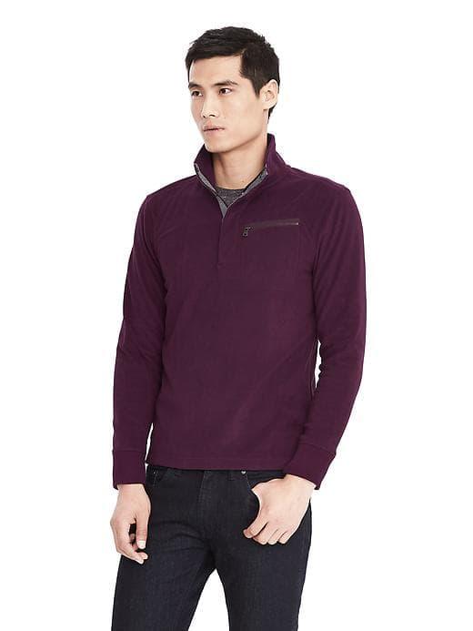 Banana Republic Mens Microfleece Pullover - Burgundy