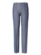 Banana Republic Womens Sloan Skinny-fit Sailor Ankle Pant Blue Texture Size 12