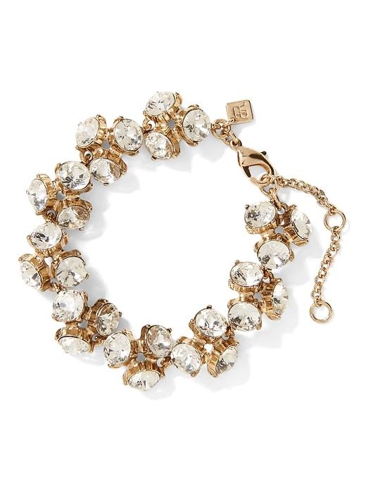Banana Republic Womens Sparkle Cluster Bracelet Clear Size One Size