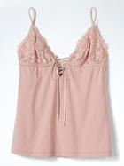 Banana Republic Womens Cosabella   Bisou Lace-up Camisole Dusty Pink Size S