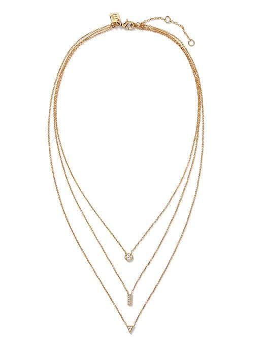 Banana Republic Mixed Shapes Built In Necklace - Gold