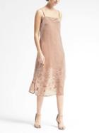 Banana Republic Womens Limited Edition Lasercut Velvet Slipdress - Light Pink