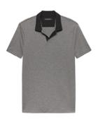 Banana Republic Mens Luxury-touch Polo Shirt Heather Blue Size Xxs