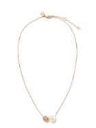 Banana Republic Womens Fireball And Pearl Necklace Rose Gold Size One Size