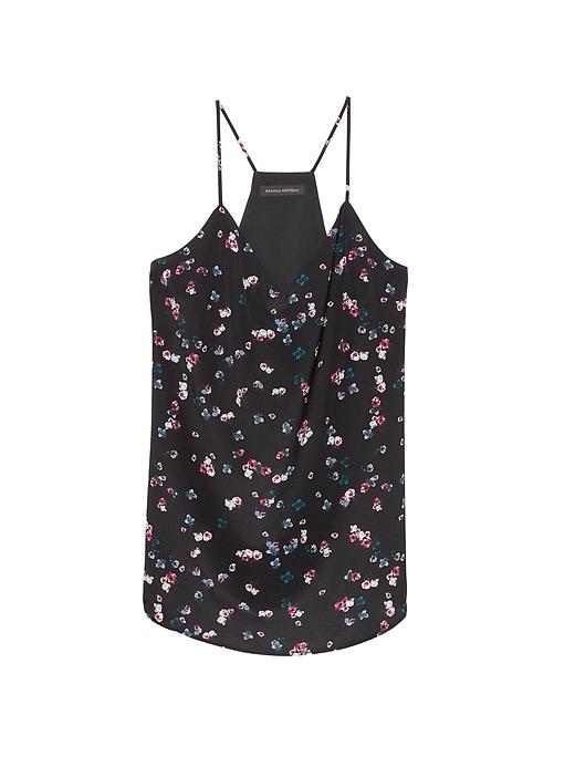 Banana Republic Womens Sarah Floral Washable Silk Camisole Black Floral Size M