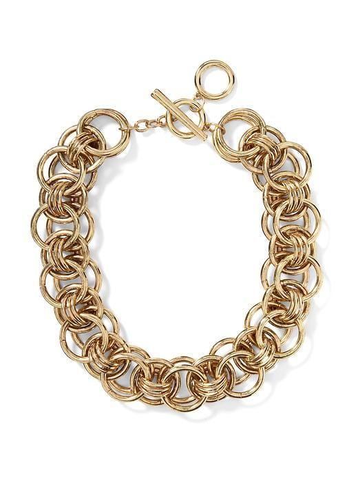 Banana Republic Womens Double Links Necklace Gold Size One Size