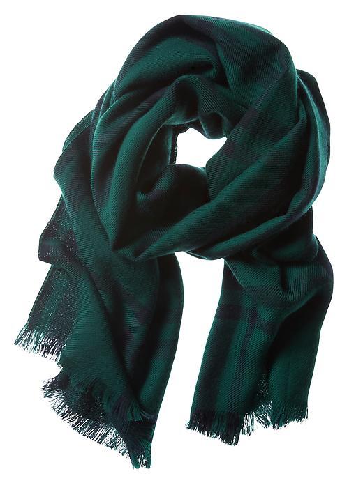 Banana Republic Mens Plaid Double Side Wool Scarf Size One Size - Green