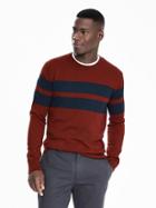 Banana Republic Mens Silk Cotton Cashmere Double Stripe Crew Pullover Size M Tall - Muir Wood