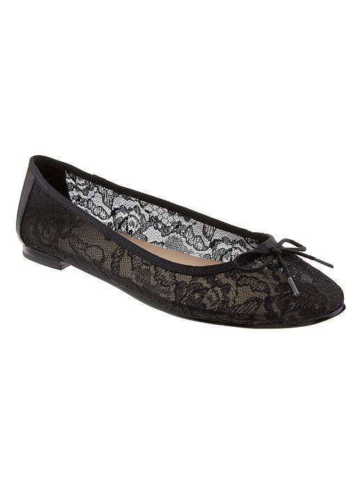 Banana Republic Robin Ballet Flat Size 10 - Black Lace