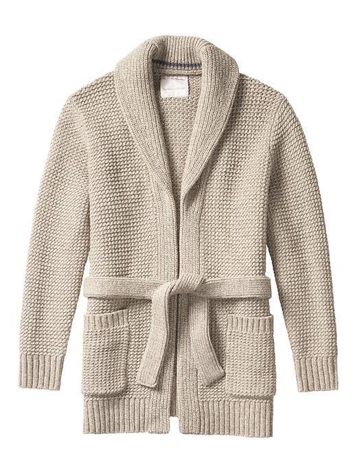 Banana Republic Mens Heritage Italian Wool Blend Open Cardigan Jacket - Sand