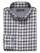 Banana Republic Tailored Slim Fit Non Iron Black Check Oxford - Black