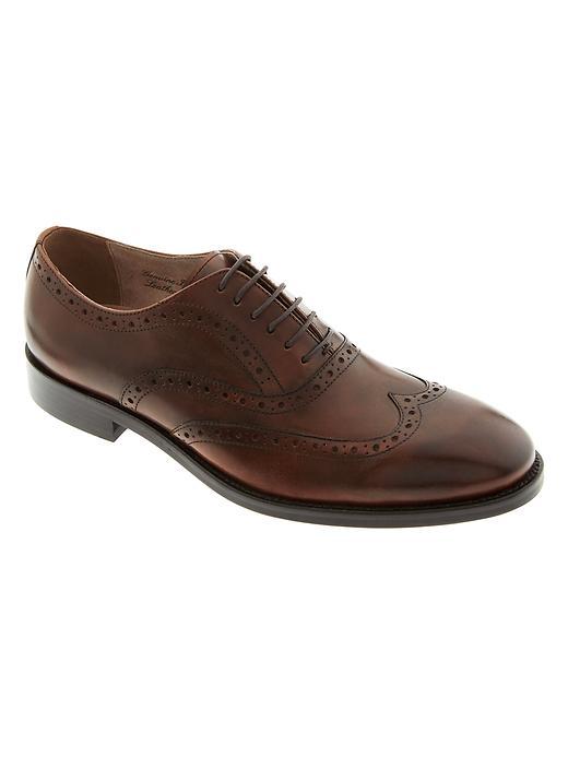 Banana Republic Mens Luke Wingtip Oxford Size 10 - Chestnut