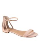 Banana Republic Womens Cut-out Sandal Pink Sundown Suede & Rose Gold Leather Size 8 1/2