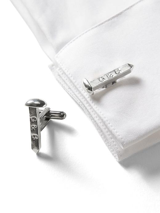 Banana Republic Mens Giles & Brother   Railroad Spike Cufflinks Silver Size One Size