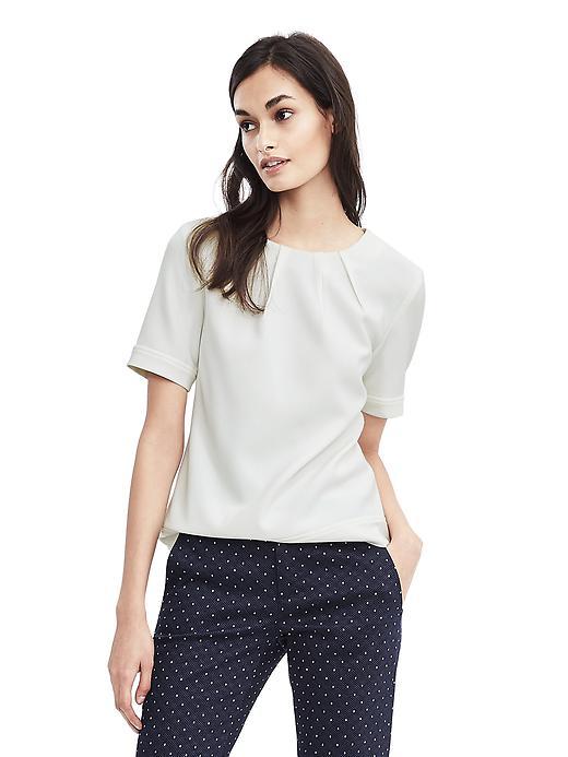 Banana Republic Womens Short Sleeve Darted Neckline Top - Cocoon