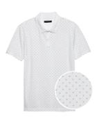 Banana Republic Mens Slim Luxury-touch Diamond Print Polo Shirt White Size L