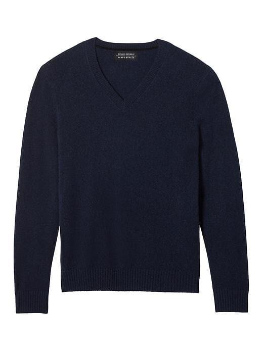Banana Republic Mens Todd & Duncan Cashmere V-neck Sweater Twilight Navy Size M