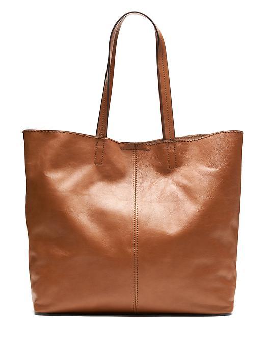 Banana Republic Italian Leather Slouchy Tote Size One Size - Cognac