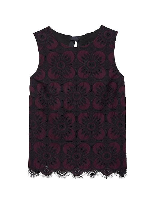 Banana Republic Womens Petite Lace Tie-back Top Dark Claret Red Size Xxs