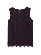 Banana Republic Womens Petite Lace Tie-back Top Dark Claret Red Size Xxs