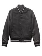 Banana Republic Mens Br X Kevin Love   Italian Wool Blend Varsity Jacket With Leather Sleeves Black Size Xs