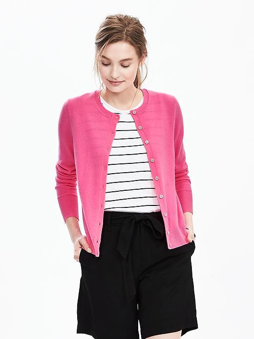 Banana Republic Womens Todd &amp; Duncan Cashmere Cardigan Size L - Pop Pink