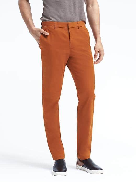 Banana Republic Mens Aiden Slim Chino - Pumpkin