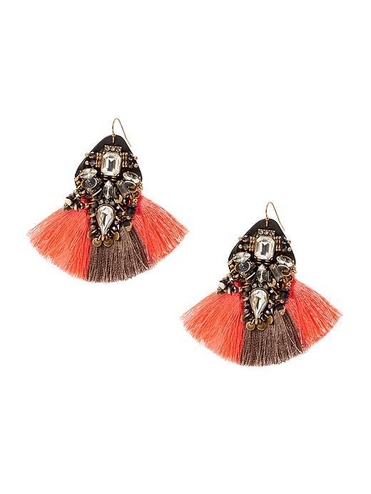 Banana Republic Mixed Media Drop Earring Size One Size - Neon Coral