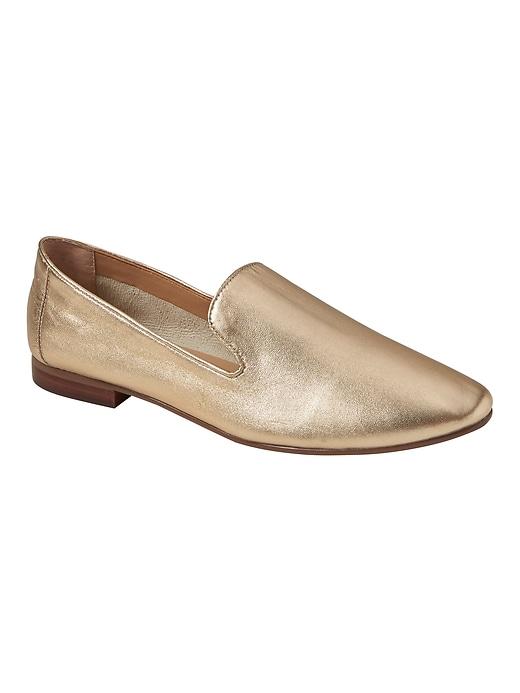 Banana Republic Womens Demi Smoking Slipper Gilded Gold Size 10 1/2