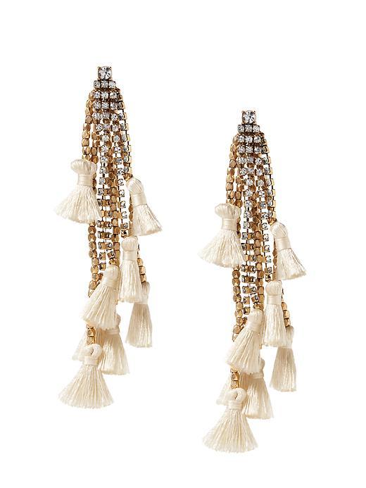 Banana Republic Tassel Drop Earring Size One Size - Cream