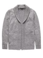 Banana Republic Mens Japan Online Exclusive Airspun Shawl-collar Cardigan Sweater Heather Charcoal Size M