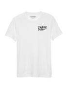 Banana Republic Mens Vintage 100% Cotton Carpe Diem Graphic T-shirt Optic White Size Xs