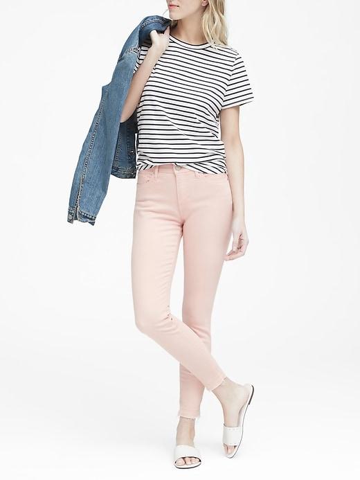 Banana Republic Petite Mid-rise Skinny Release Hem Ankle Jean