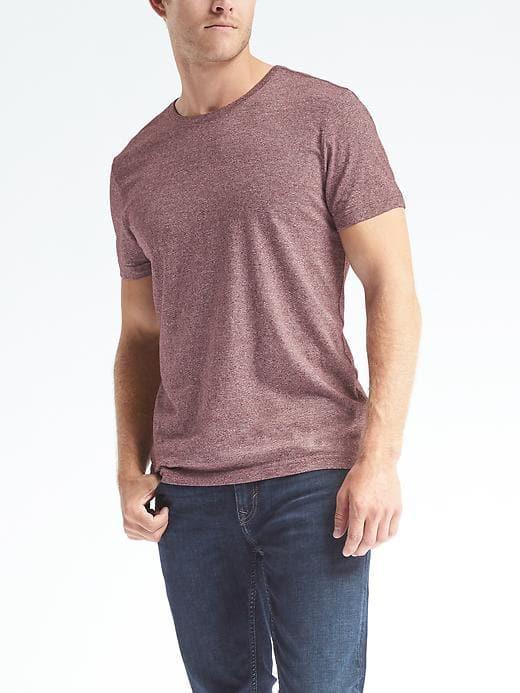 Banana Republic Mens Soft Wash Tee - Maroon Heather
