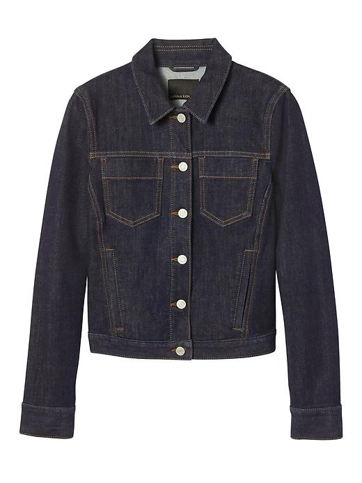 Banana Republic Womens Zero Gravity Stay Blue Denim Jacket Clean Rinse Size M