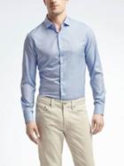 Banana Republic Mens Camden Fit Supima Cotton Texture Shirt - Light Blue