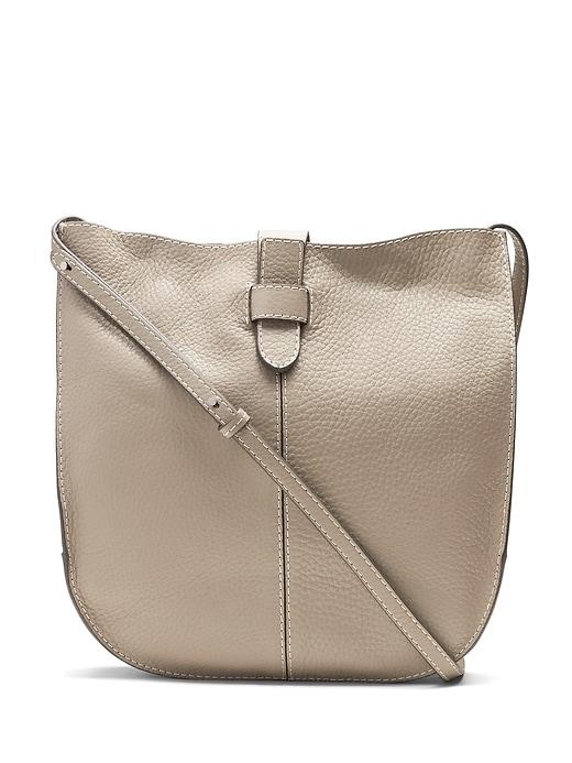 Banana Republic Womens Italian Leather Hobo Bag Mushroom Size One Size