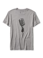 Banana Republic Mens Microphone Graphic Tee Size L Tall - Gray Sky