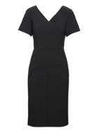 Banana Republic Womens Petite Machine-washable Italian Wool Blend V-back Sheath Dress Black Size 12