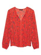 Banana Republic Floral Tie-neck Top